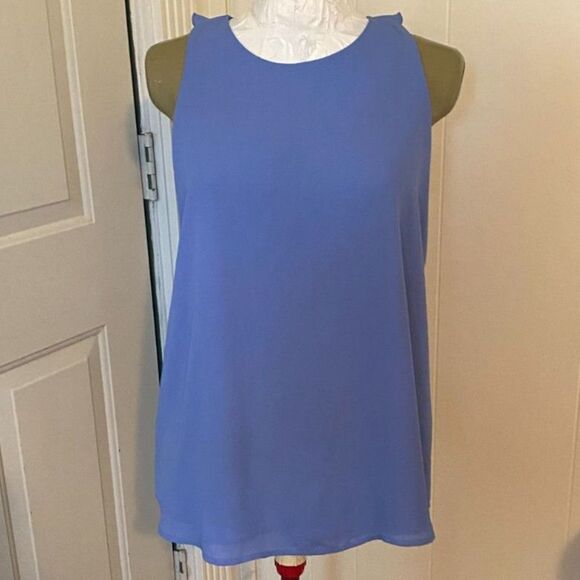 NWT Loft Sleeveless Scoop Neck Ruffled Back Top Size S - Picture 1 of 6